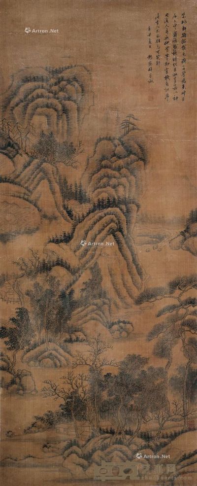 弘旿 丘壑听风图 110×44.5cm