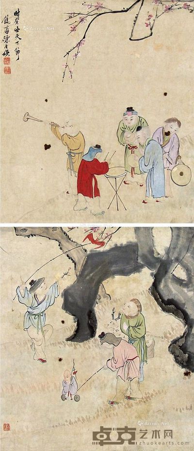 陈庚侯 人物 42×37cm×2