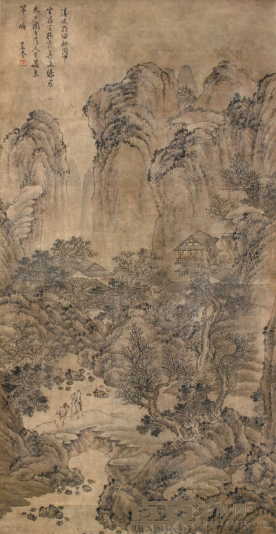 高岑     山水 163×84cm