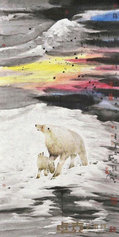 富中奇 雄风图 69×135cm