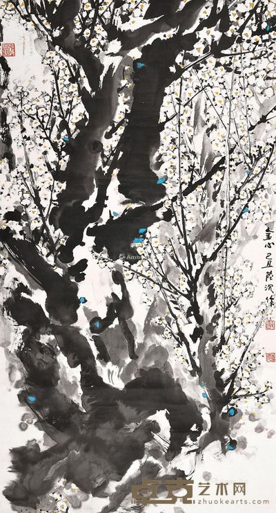 陆贤能 白梅 178×96cm