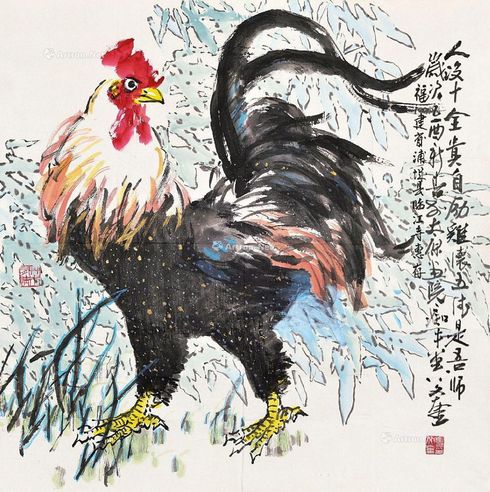 裴文奎 大鸡图