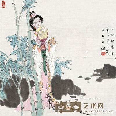 王木兰 人约黄昏后 68×68cm