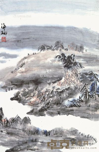 梁海福 山水 68×45cm