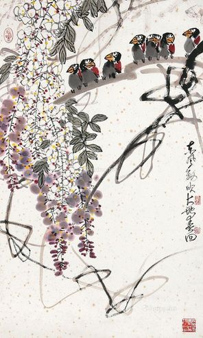 郑大干 花鸟