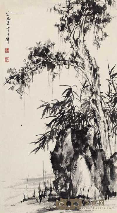 竹石图 65×36cm