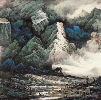 山水 68.5×69.5cm