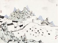 林容生 1999年作 山村小景