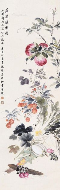 花沙纳 花卉 立轴 纸本