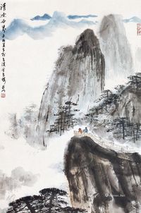 亚明 山水 立轴 纸本