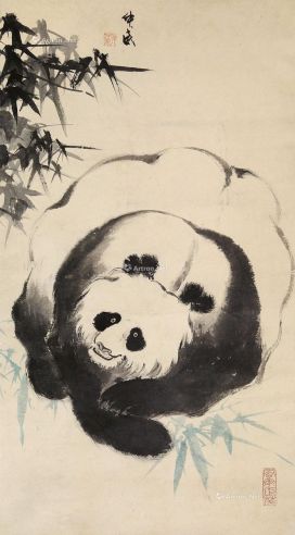 孙仲威 熊猫 立轴 纸本