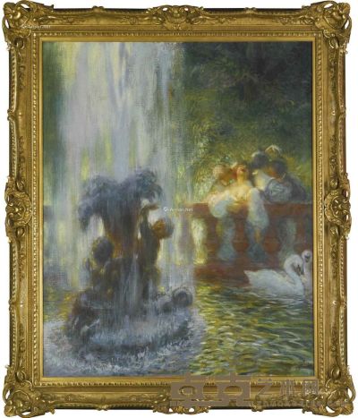 《游园雅宴》 油彩画布 101×81.5cm