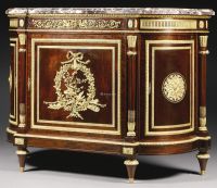 路易十六世风格桃花心木镶铜鎏金边柜