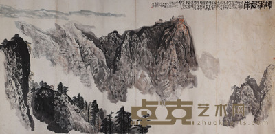 刘朴、李金远  山水 176×376cm 约59.56平尺