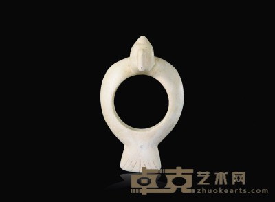 良渚文化鸡骨白玉凤鸟摆件 10.5×6.5