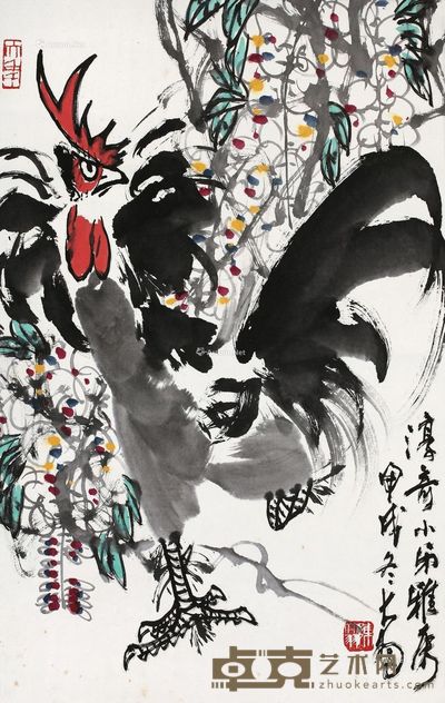 陈大羽 雄鸡图 69×44cm