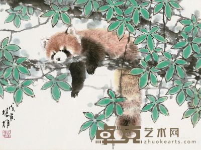 方楚雄 小熊猫 29.5×40.5cm