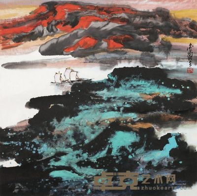 许固令 山水 68×69.5cm