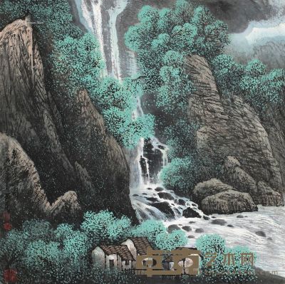 刘书民 春山溪雨图 68×68cm