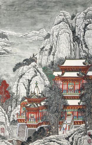 黄秋园 夜雪图