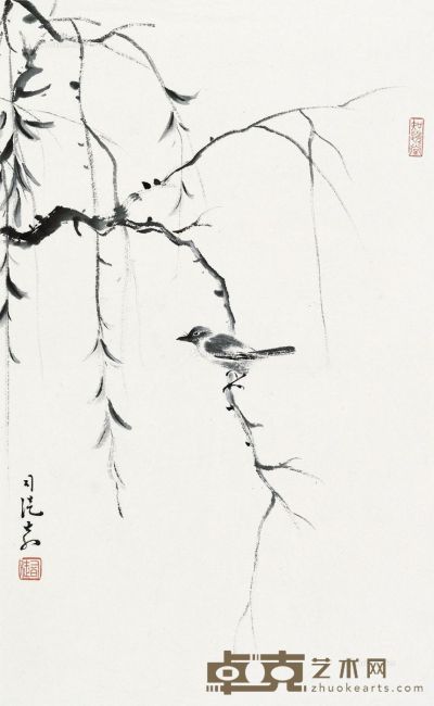 司徒奇 柳树小鸟 46×29cm