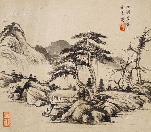 己卯（1939年）作 松溪待月图 镜心 水墨纸本