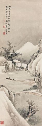 祁大夔 雪江图