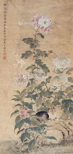 马家桐 猫菊图