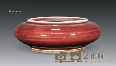清 红釉水洗 直径10cm