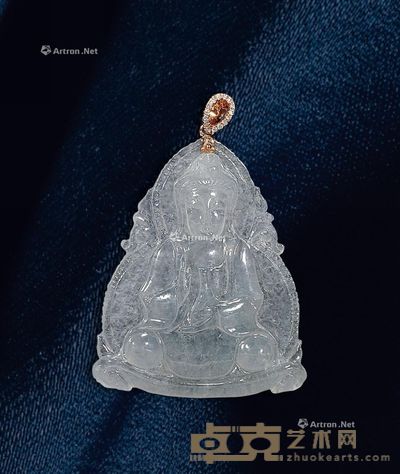 冰种金镶钻观音吊坠