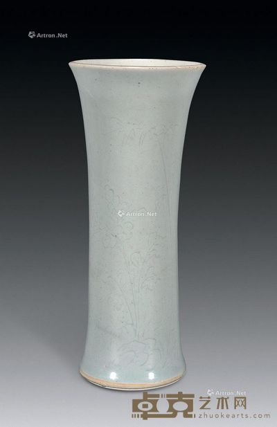 清初期 白釉暗花花觚 高20cm