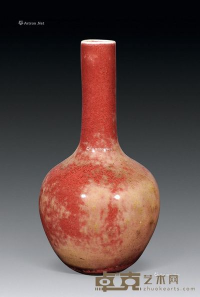 清光绪 缸豆红小球瓶 高14cm
