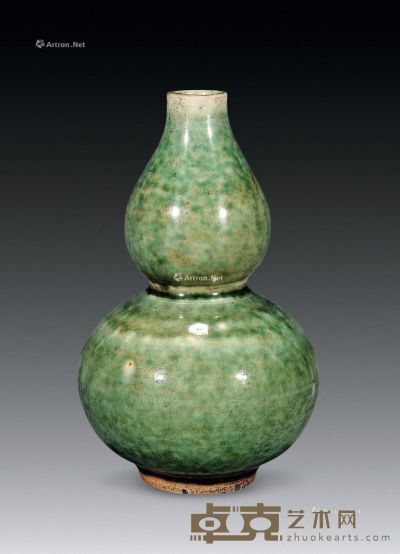 清 绿釉葫芦瓶 高14.5cm