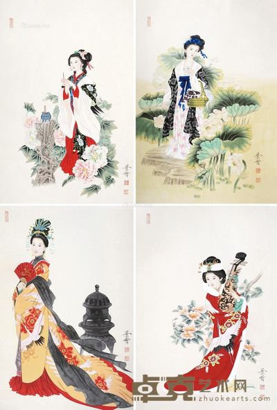 甲午(2014年)作 映水藏山 镜片 设色纸本 70×138cm