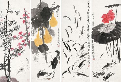 壬辰（2012年）作 桥上话情深 镜片 设色纸本