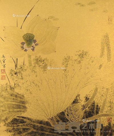庚午(1990年)作 屈子行吟图 镜片 设色纸本 136×68cm