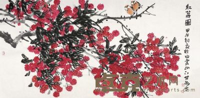 丙戌（2006年）作 酒兴神游 镜片 设色纸本 66×130cm