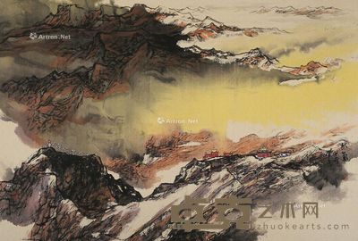 丁丑(1997年)作 钟馗图 镜片 设色洒金笺 40×59.5cm
