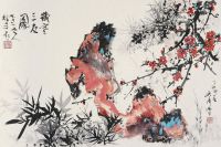 辛未（1991年）作 唐人诗意图 镜片 设色纸本