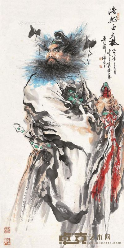 辛未（1991年）作 清风 镜片 设色纸本 68×136cm