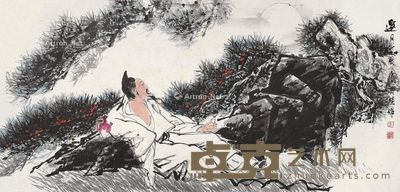 1997年作 宜品味不可牛饮 镜片 水墨纸本 34.5×34.5cm