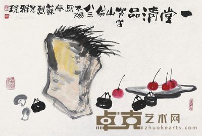 乙亥(1995年)作 花烂漫 镜片 设色纸本 62×67cm