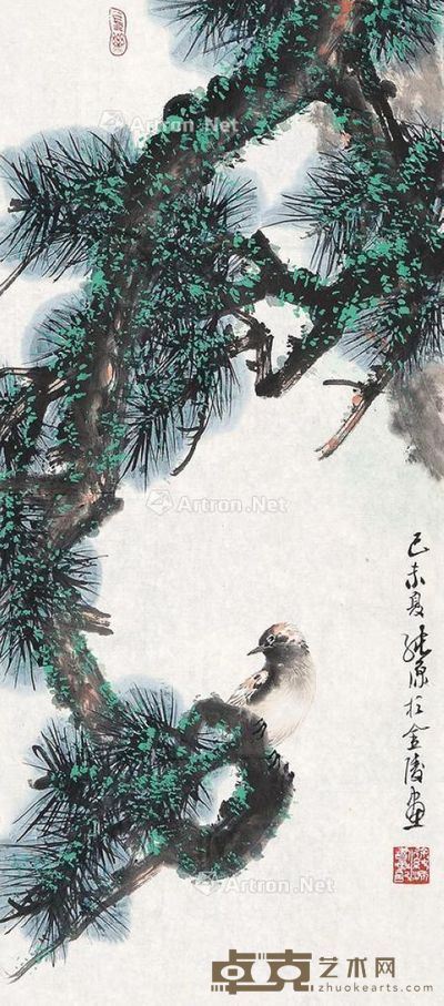 丙子(1996年)作 朝晖 立轴 设色纸本 134×67cm