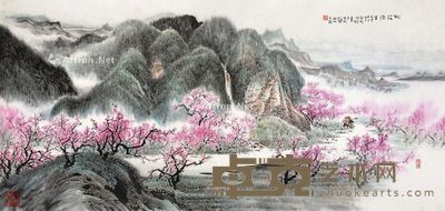 1992年作 山水 镜片 设色纸本 46×68cm