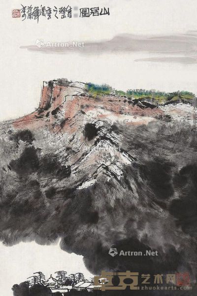 辛未（1991年）作 漓江 镜片 设色纸本 50×68cm