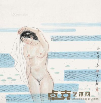 癸未（2003年）作 皖南风光 镜片 设色纸本 68×68cm