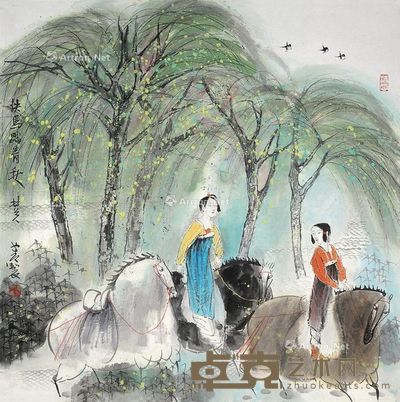 河边美人 布面油画 81×116cm