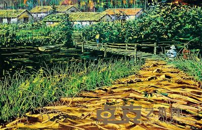 碧海蓝天 布面油画 98×167cm