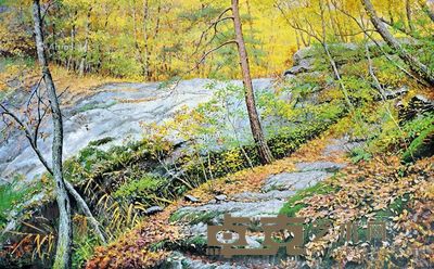 秋高气爽 布面油画 75×129cm