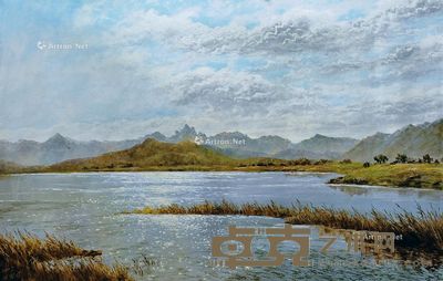 小山村 布面油画 79×115cm